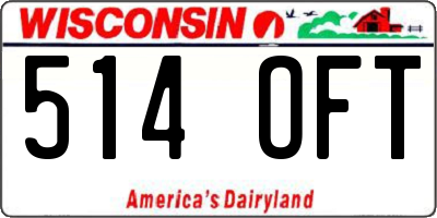 WI license plate 514OFT