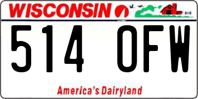WI license plate 514OFW