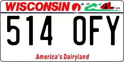 WI license plate 514OFY