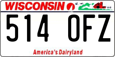 WI license plate 514OFZ
