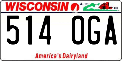 WI license plate 514OGA