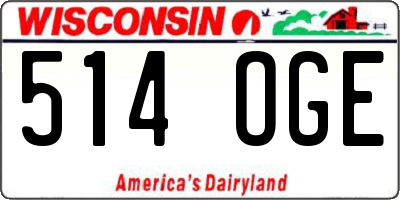 WI license plate 514OGE