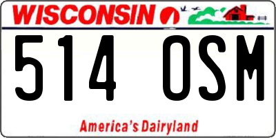 WI license plate 514OSM