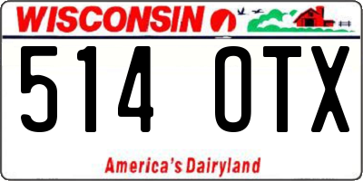 WI license plate 514OTX