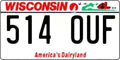 WI license plate 514OUF