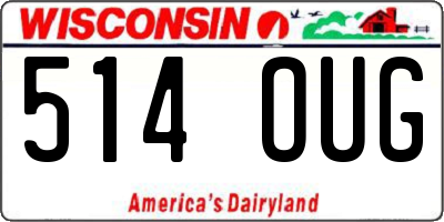 WI license plate 514OUG