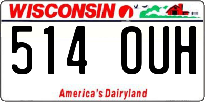 WI license plate 514OUH