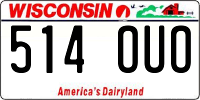 WI license plate 514OUO