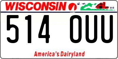 WI license plate 514OUU