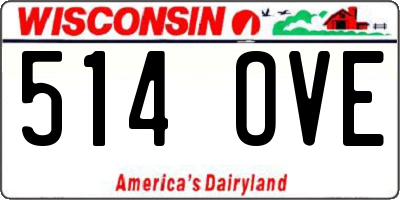 WI license plate 514OVE