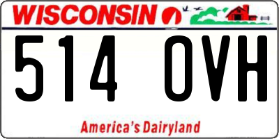 WI license plate 514OVH
