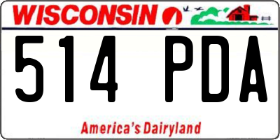 WI license plate 514PDA