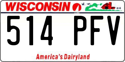 WI license plate 514PFV