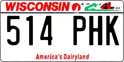 WI license plate 514PHK