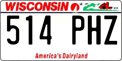 WI license plate 514PHZ