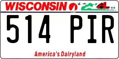 WI license plate 514PIR