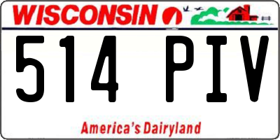WI license plate 514PIV