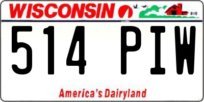WI license plate 514PIW