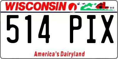 WI license plate 514PIX