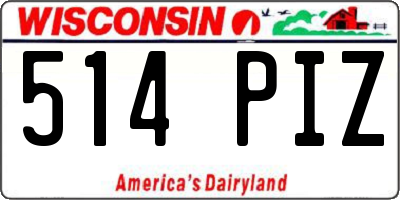 WI license plate 514PIZ