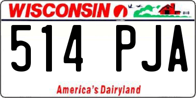 WI license plate 514PJA