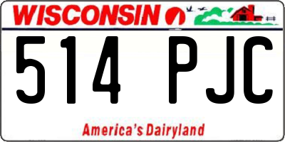 WI license plate 514PJC