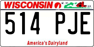 WI license plate 514PJE