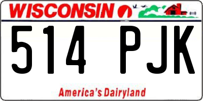 WI license plate 514PJK
