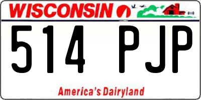 WI license plate 514PJP