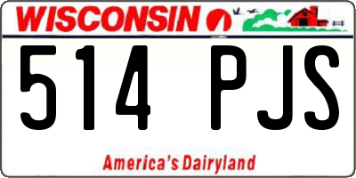 WI license plate 514PJS