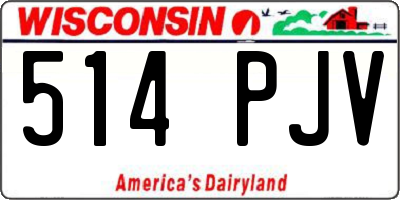 WI license plate 514PJV