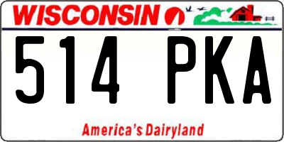 WI license plate 514PKA