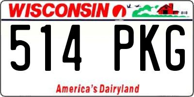 WI license plate 514PKG