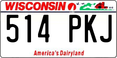 WI license plate 514PKJ
