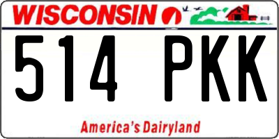 WI license plate 514PKK