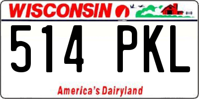 WI license plate 514PKL