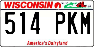 WI license plate 514PKM