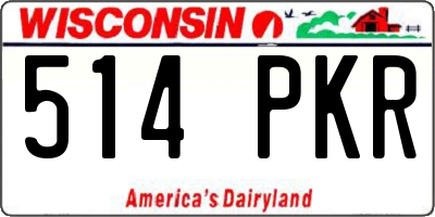 WI license plate 514PKR