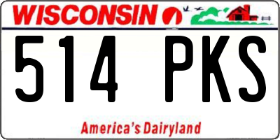 WI license plate 514PKS