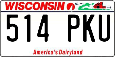 WI license plate 514PKU