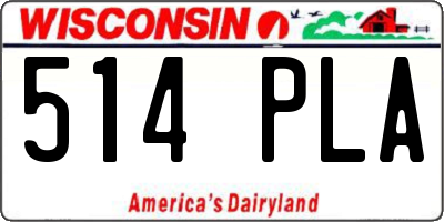 WI license plate 514PLA