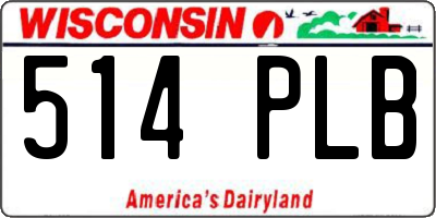 WI license plate 514PLB