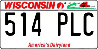 WI license plate 514PLC