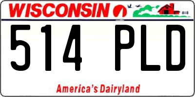 WI license plate 514PLD