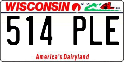 WI license plate 514PLE