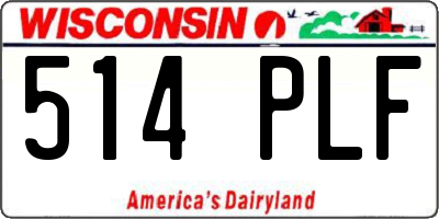 WI license plate 514PLF