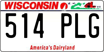 WI license plate 514PLG