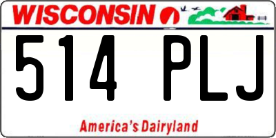 WI license plate 514PLJ