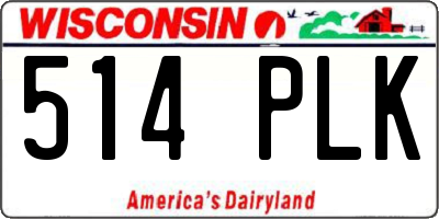 WI license plate 514PLK
