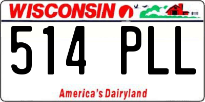 WI license plate 514PLL
